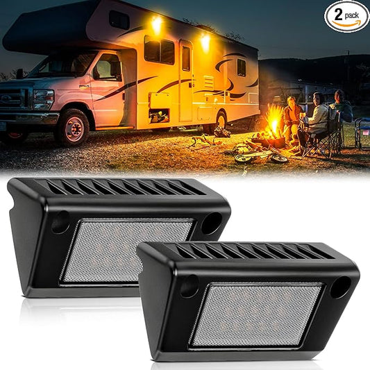 Nilight RV Exterior Light 2PCS 5 Inch Porch Lights Amber Beam 12V 24V LED Scene Cargo Lighting Black Aluminum Housing for RVs Trailers Travel Campers 5th Wheels Motorhome SUV Truck