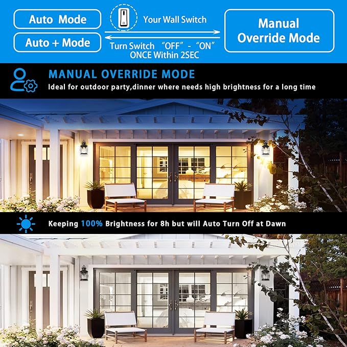 Motion Sensor Outdoor Wall Lights, Advanced Dusk to Dawn Exterior Fixtures Wall Sconce, Porch Light Wall Mount for Outside Patio,Entryway,Garage(Oil Rubbed Bronze)