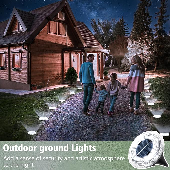 echosari Solar Ground Lights 6 Pack, Upgraded Solar Garden Lights Auto ON/Off Landscape Lighting Outdoor In-Ground Lights Waterproof Long Lasting for Pathway Walkway Patio (Cool White)