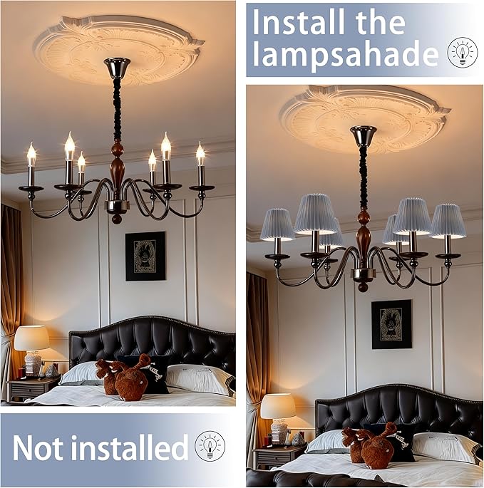 Small pleated lampshade chandelier shades set of 6. Lampshade for Wall Lamp.chandelier shades.small table lamps.For Cutting Edge bulbs.light bulb shade.chandelier light covers.4" X 5" X 6"