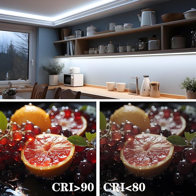 TOPAI 24V COB LED Strip Light Cool White 6000K Waterproof IP65 Super Bright CRI 90+ 4000lm Dotless High Density 480LEDs/M 16.4FT Cuttable Flexible LED Tape Light for Cabinet Home DIY Lighting Projects