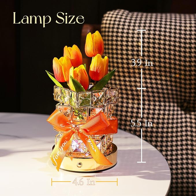 Gifts for Women – Tulip Flower LED Table Lamp, Cordless Touch Night Light, 3 Color Dimmable, Birthday Mother’s Day Valentine’s Christmas Gift for Mom, Wife, Girlfriend