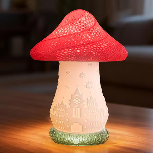 Mushroom Lamp for Bedroom - 360° Rotating Table Lamp with USB C Charging, Touch Control 3 Color Temperatures Bedside Lamp for Nightstand, Home Decor