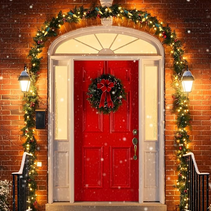 2 Pack 100 LED Outdoor Christmas Lights, 35FT Battery Operated Mini String Lights with 8 Modes & Timer Xmas Tree Lights Waterproof for Patio Garden Party Wedding Holiday Decor Warm White