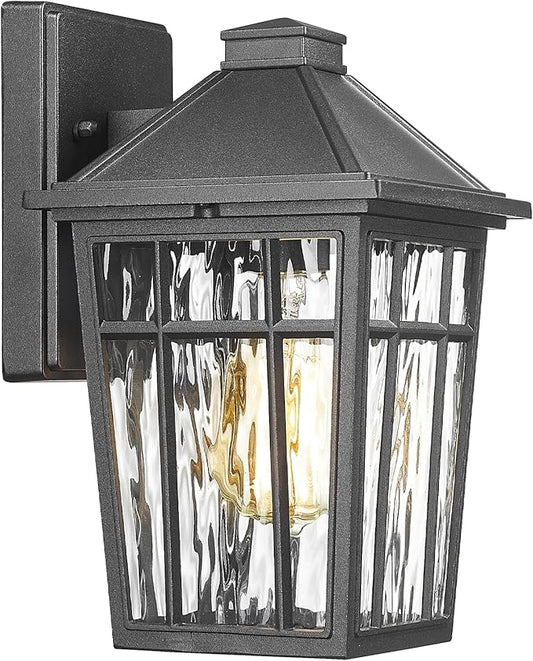 Darkaway Outdoor Wall Lights for House, Exterior Lighting Fixtures Wall Mount Porch Lights Waterproof Outdoor Sconce Lights with Water Ripple Glass for Patio Hallway Garage