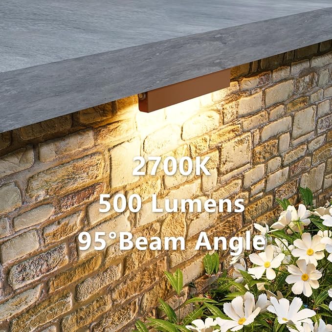 8 Pack 7 Inch Retaining Wall Lights, 5W LED Hardscape Lighting, 12V AC/DC Low Voltage Step Light, 2700K Soft White IP65 Waterproof Outdoor Landscape Lighting for Patio Walls Stairs, ETL