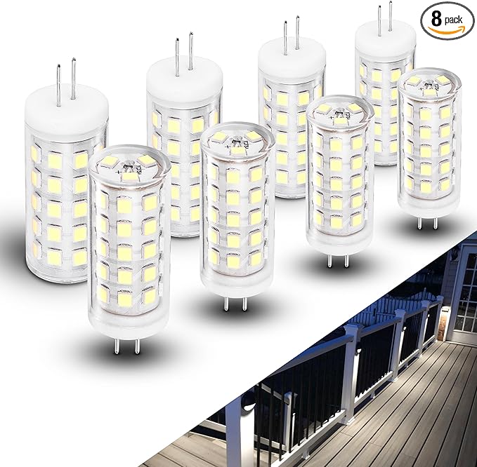 G4 Bi-Pin LED Bulbs 30W-40W Halogen Equivalent 6000K Daylight White 12V 24V T3 JC Type 4W 400lm G4 LED Bulb for RV Camper Marine Boat Deck Lights Landscape Step Lawn Lighting Chandelier, 8 Pack