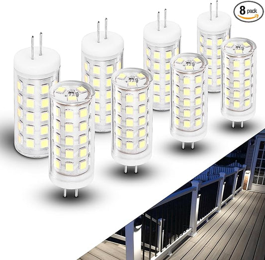 G4 Bi-Pin LED Bulbs 30W-40W Halogen Equivalent 6000K Daylight White 12V 24V T3 JC Type 4W 400lm G4 LED Bulb for RV Camper Marine Boat Deck Lights Landscape Step Lawn Lighting Chandelier, 8 Pack