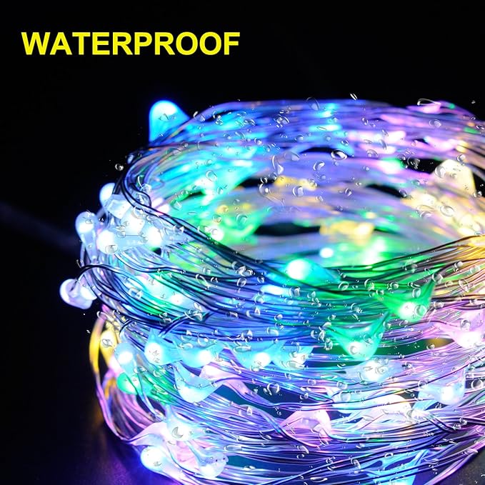 ITART Micro LED String Lights Battery Powered 8 Packs Multi Color Mini Fairy Light 20 LED Ultra Thin Silver Wire Rope Lights for Christmas Halloween Mardi Gras Wedding Parties Bedroom
