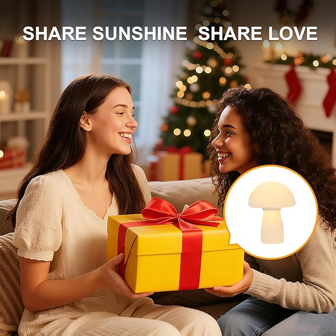 Solar Table Lamp Outdoor Waterproof, Mushroom Solar Lamp with USB & Solar Charging, 2000mAh Rechargeable IP65 Patio Garden Decor Light for Indoor Outdoor, Bedside Lamp, Housewarming Gift