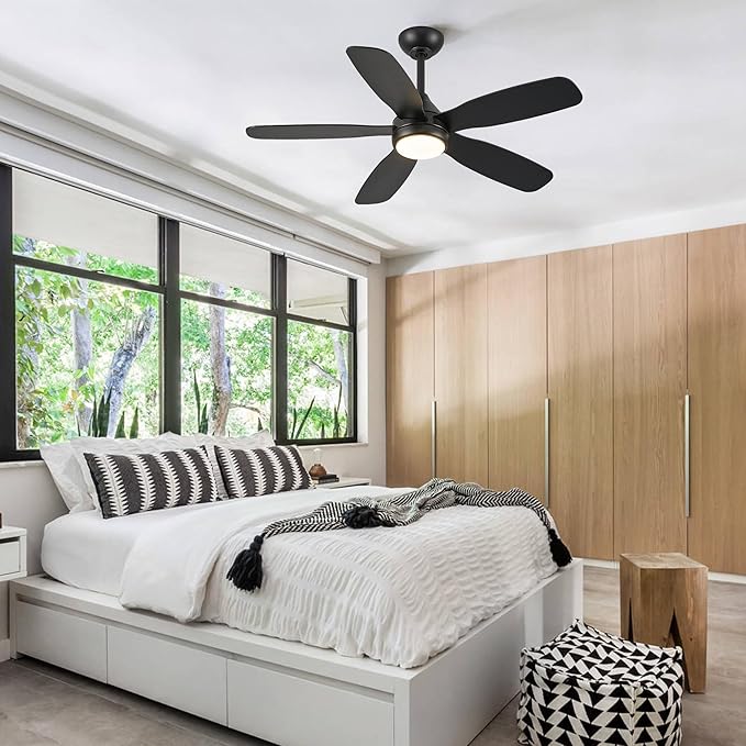 Ceiling Fans with Lights,42 inch Modern Ceiling Fan with App and Remote Control,Reversible DC Motor Ceiling Fans 3CCT Dimmable Noiseless Ceiling Fan for Bedroom,Farmhouse,Indoor/Outdoor Use