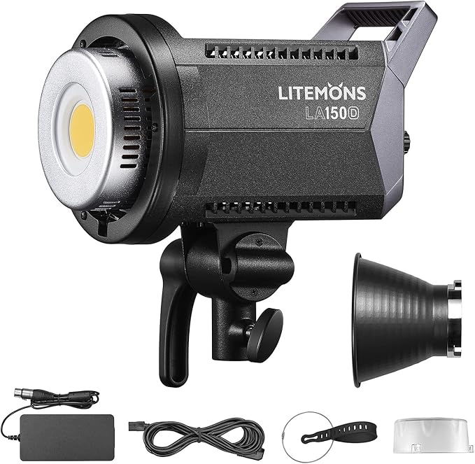 Godox LA150D LED Video Light, 190W 84800LUX@1M Daylight Studio, 5600K Bowens Mount LED Continuous Light, CRI 96+ 8 FX Effect 0-100% Dimming APP Control Photography Light