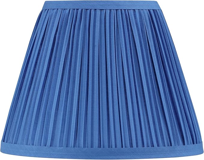 Aspen Creative 56502, Empire Uno Lamp Shade in Mushroom Pleated Classic Blue, 5" Top x 9" Bottom x 7" Slant Height, Slip 33mm