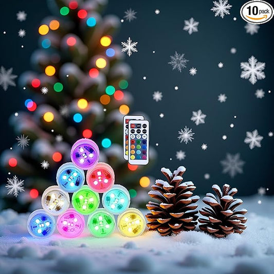 Christmas Lights Battery Operated LED Color Changing Pumpkin Light Candle Light with Remote for Party Event Pool Pond Fountains Wedding Christmas Vases Decor(10pcs)