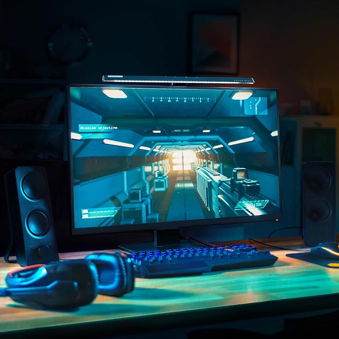 PaletteLife EXZ-1500BK LED Monitor Light Bar EXARM Zeta, USB-C Powered, Anti-Glare Lighting, RGB Gaming Light, Black