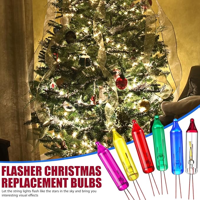 Ganeen Christmas Replacement Mini Incandescent String Light Bulbs Wire Flasher Bulbs 2.5 V 3.5 V Incandescent Flasher Bulbs, Christmas Lights Decor for Home Bedroom Xmas Tree(Multicolor, 496 Pcs)