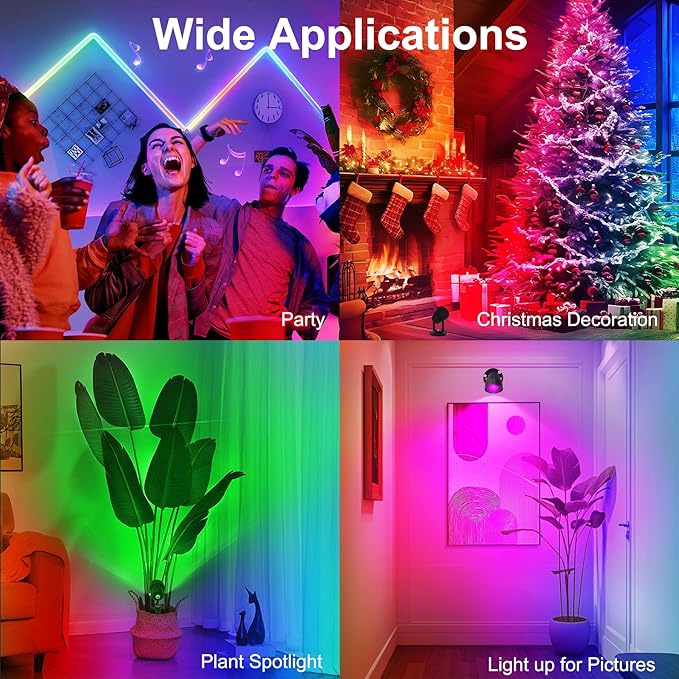 T-SUN Spot Lights Indoor, Led Spot Lights with Smart APP & Remote, Plant Spotlight Indoor Uplights, 16M Colors Floor Light Dimmable Music Sync Timer for Festival Party Tree Decor Home