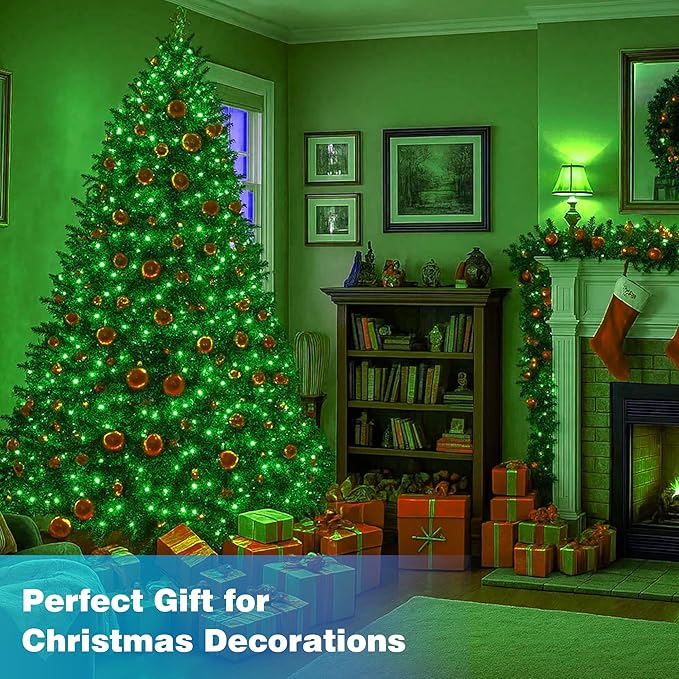 Christmas Lights 500LED 164FT, Waterproof Christmas Tree Lights with 8 Modes, Remote Control 3 Timers & Memory Function Xmas Decorations for House and Holiday (Green)