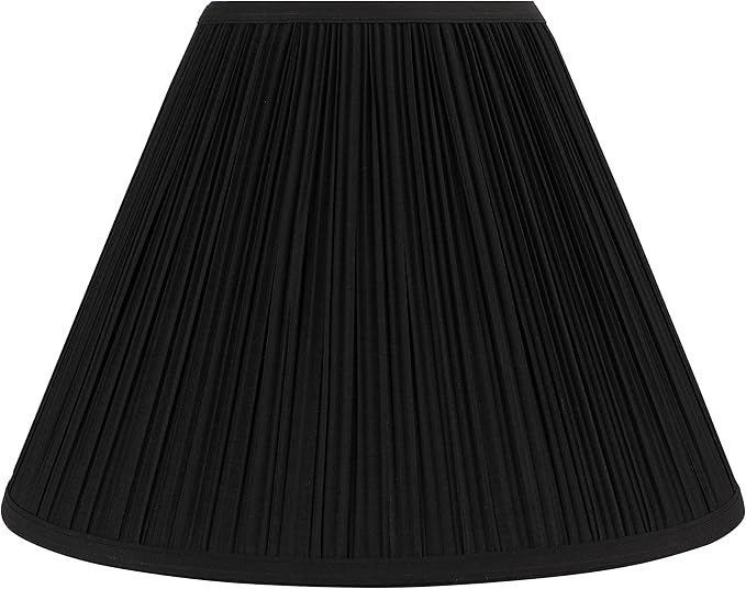 Aspen Creative 33146, Mushroom Pleated Traditional Spider Lamp Shade in Pleated Black, 6-1/2" Top x 15" Bottom x 11" Slant