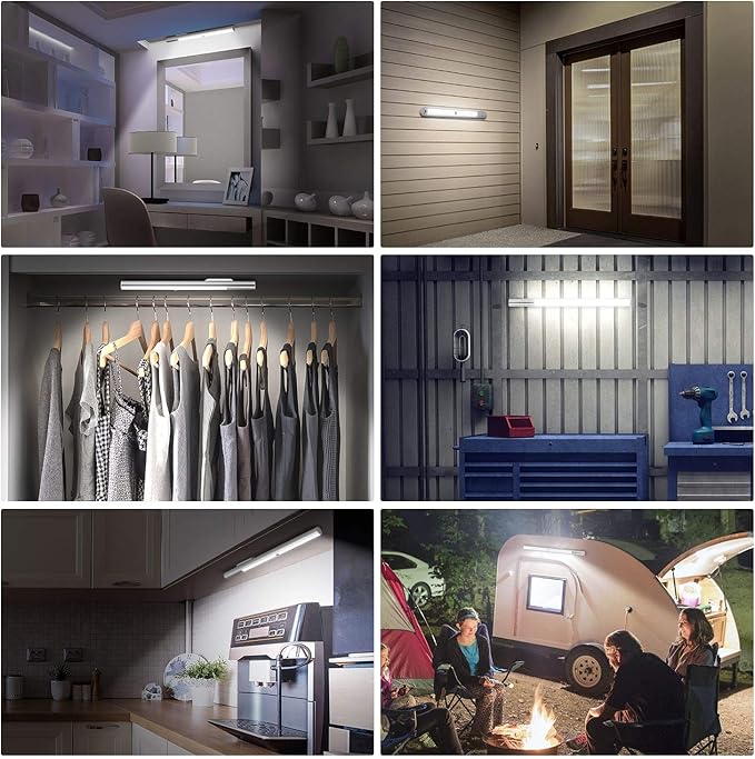 BLS LED Closet Light, T401 Super Bright Wireless Under Cabinet Lighting | Motion Sensor Light | Large 4500mAh Rechargeable Battery Powered | 6000K White Glow | 180 Days Battery Time