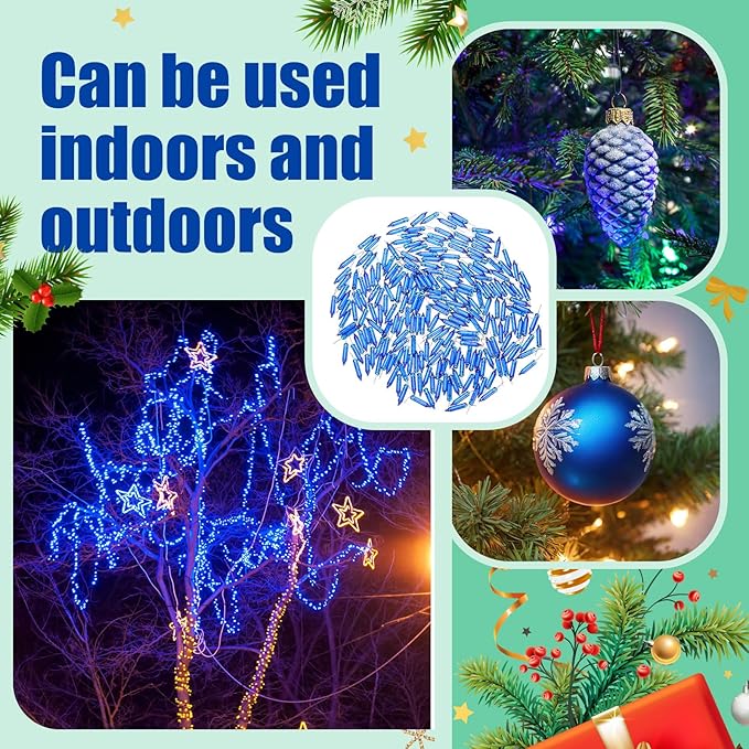 Mudder 500 Pcs Christmas Tree Replacement Light Bulbs 2.5v Christmas Light Bulbs Incandescent Xmas Decorative Replacement String Lights Outdoor Indoor(Blue)