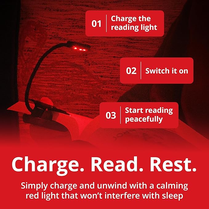 Revive - 670nm Red Reading Light by Gamma - Sleep Therapy - Melatonin Promoting Natural Sleep Aid