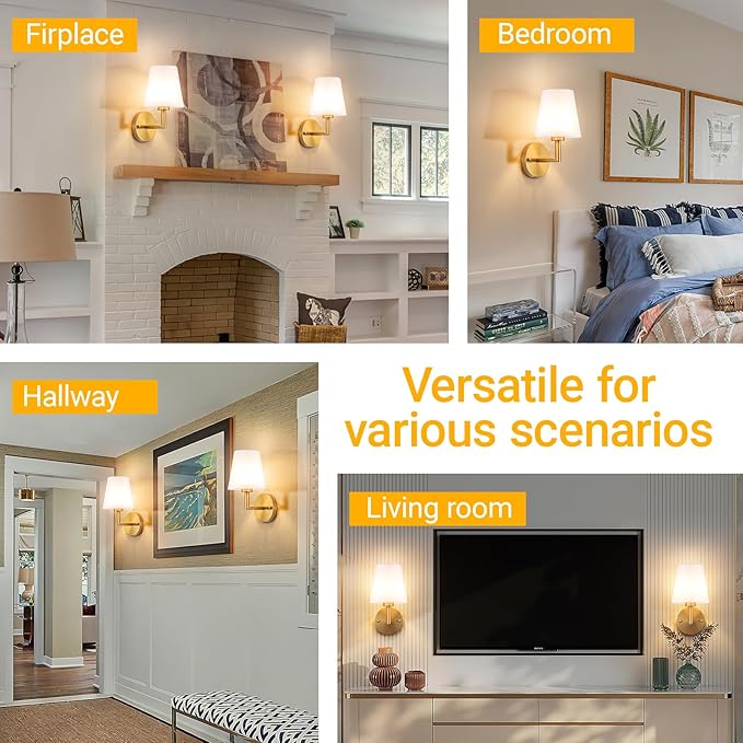 Battery Operated Wall Sconces Set of 2, Wireless Wall Light with 10000mAh RGB Dimmable Magnetic Bulb, Rechargeable Wall Sconce with Remote Control for Bedroom Living Room