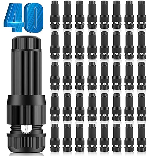 Low Voltage Wire Connectors - Outdoor LED Landscape Lighting Connector 12-18 Gauge Waterproof Landscape Lights Connector for Outside Path Light Deck Light Yard Light Backyard Lighting (40 Pack)