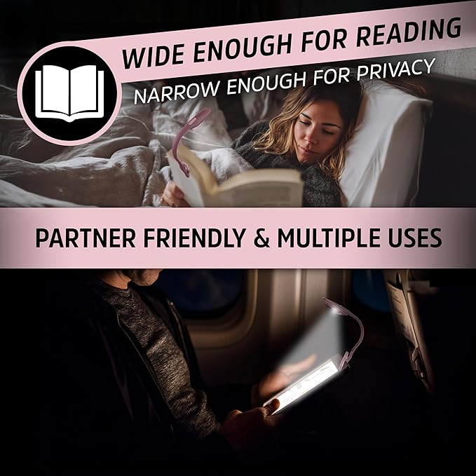 Energizer Flex-R LED Rechargeable Book Light for Reading in Bed, Reading Light with Warm LED Color, Long-Lasting and Lightweight, Pink