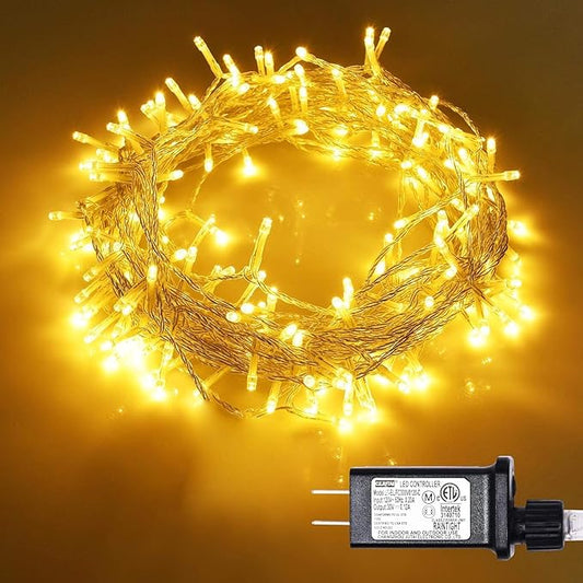 ILLUMINEW 300 LED Outdoor Indoor String Lights,108ft Safety Plug in 8 Modes Christmas Halloween Decorations, Summer Twinkle Lights,Christmas Tree Fairy Lights for Bedroom, Party Decor