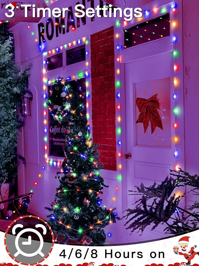 Christmas Light Outdoor 262 FT 800 LED, IP67 Waterproof 8 Modes Christmas Lights Plug in, String Lights with Remote, Twinkle Fairy Lights for House Outside Xmas Decorations (Multicolor)