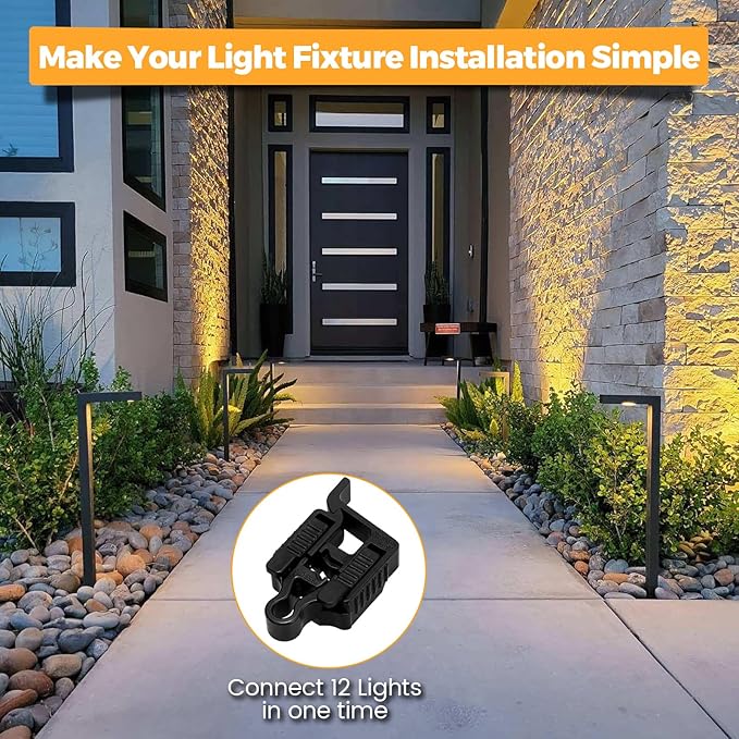 Gardencoin Low Voltage Wire Connector for Landscape Lighting, Waterproof Quick Cable Connectors Compatible with 10/12/14/16/18 Gauge for Pathway Light, Spotlight, In-ground Light, UL Listed(12 Pack)