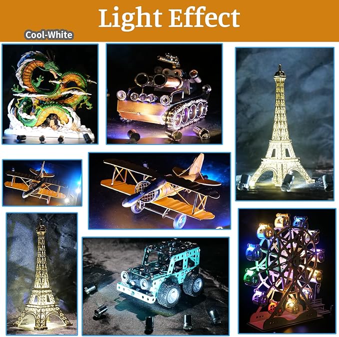 Mini LED Lights, 10 PCS Small Spotlight Battery Operated Tiny SMD Lamp for DIY Craft & Creative Decor. Perfect for Miniatures, Displays, and Custom Projects (Cool White)