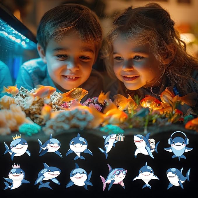 Tuanse 36 Pcs Shark Finger Lights Gifts Bulk for Kids Glow in the Dark Finger Lights Ocean Themed Shark Party Decorations Birthday Party Favors Under the Sea Themed Gift Idea for Kids Boy Girl Adult