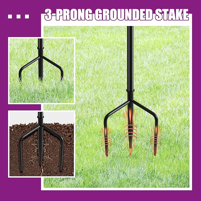 24 Oz Home Garden Torch Set of 6, Outdoor Metal Torch Garden Décor,55-Inch Upgraded Citronella Torches with 3-Prong Grounded Stake, Metal Light Torches for Party Patio Pathway