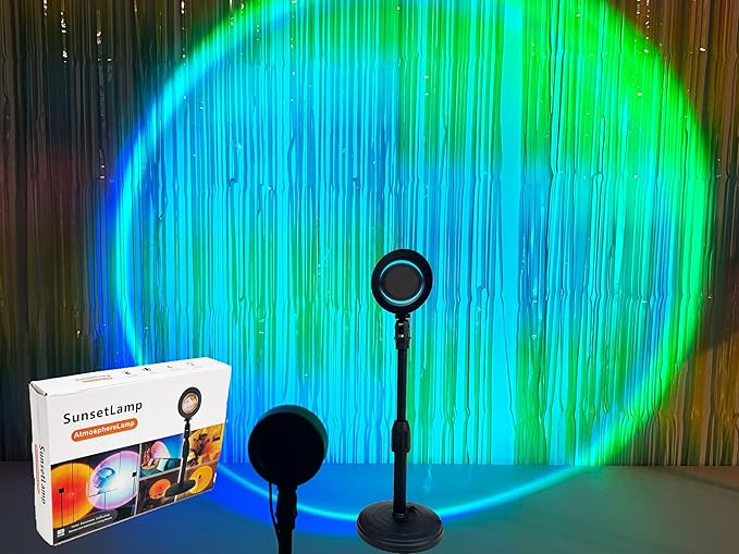 Sunset Projection Lamp with Remote – 16 Colors, Adjustable Mood Lighting, Strobe & Flash Modes – Bedroom, Party & TikTok Aesthetic