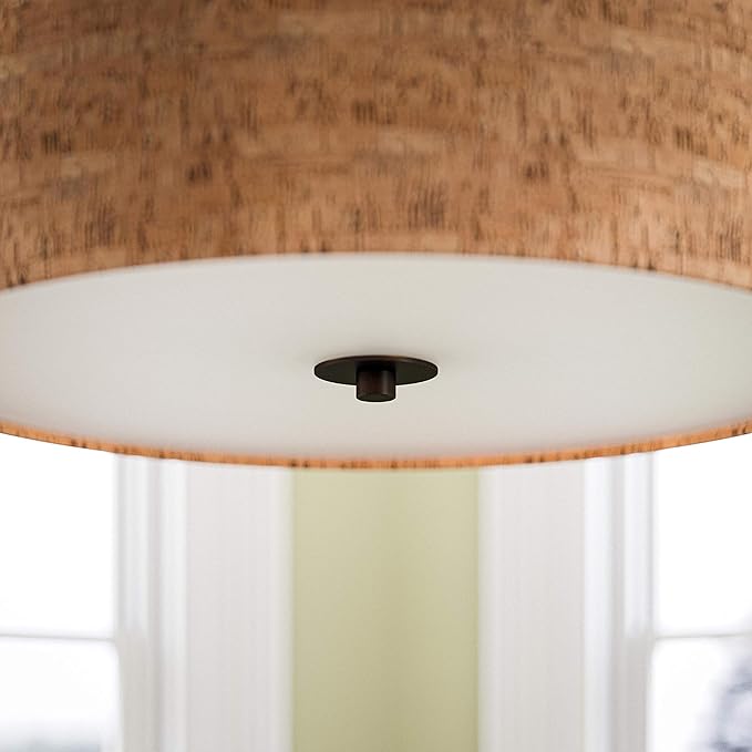 Kenroy Home 93013ORB Bulletin 3 Light Pendant with Tan Finish, Casual Style, 19.5" Height, 22" Width, 22" Depth