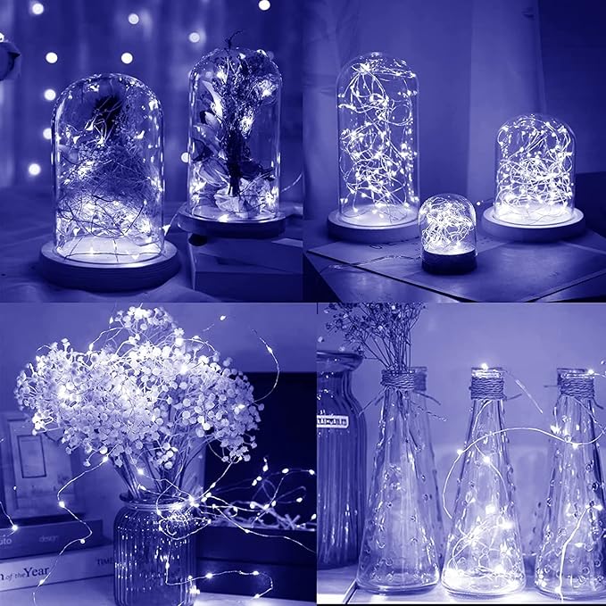 ZNYCYE 10 Pack Fairy Lights Battery Operated,10 ft 30 LED String Lights 8 Modes with Timer Waterproof Fairy Lights for DIY Wedding Party Bedroom Mason Jars Christmas Decorations (Cool White)
