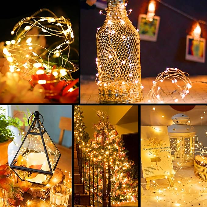 ZGWJ Mini Fairy Lights Battery Operated, 24 Pack Mixed-Color Twinkle String Lights 20 LED 7FT Mason Jar Lights for Bedroom, Easter, Halloween, Christmas, Party Indoor and Outdoor Decoration