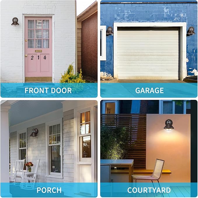 LONEDRUID Motion Sensor LED Outdoor Barn Lights Brown Exterior Wall Lantern Dusk to Dawn Outside Wall Mount Sconce Lighting Fixtures Antique Farmhouse Porch Lamp for House Patio Garage Front Door