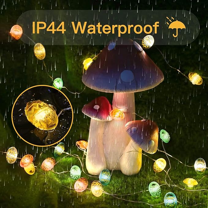 suddus Easter Eggs Decor Lights,12.8ft 40LED Multi Color Small Fairy Lights with Remote, Easter Lights String Battery Operated for Table Indoor Home Wreaths Mantels Outdoor Tree Garden Decoration