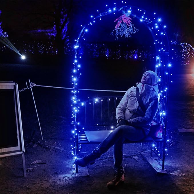 Solar String Lights for Outside, 72Ft 200 LED Solar Fairy Lights with 8 Modes, Solar Powered Fairy Lights Waterproof for Christmas Tree Garden Party Wedding Decor.（Blue）