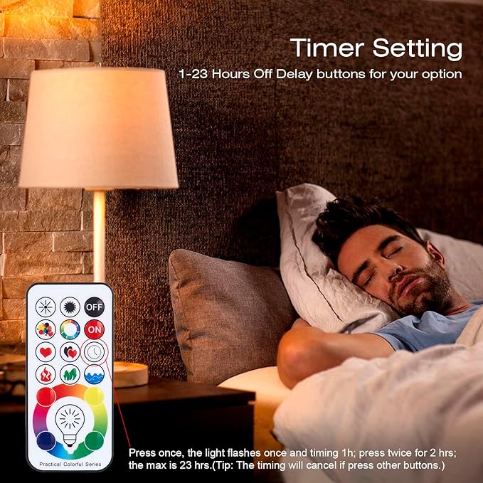 SUNNEST LED Color Changing Light Bulb, 820LM Dimmable E26 10W RGBW, Mood Light Bulb with Timing Remote, 120 Colors Screw Base Lights for Home Decor, Bedroom, Stage, Party