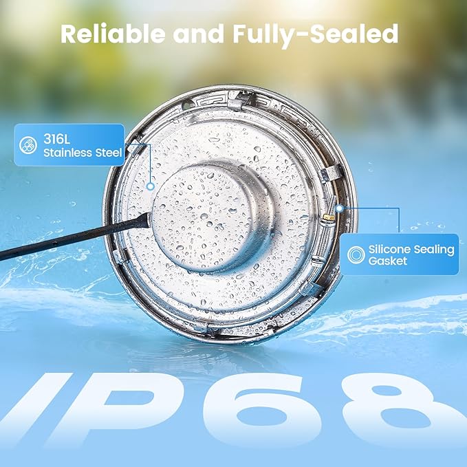 SURAIELEC 10 Inch 120V LED Pool Lights for Inground Pool, 5000 Lumen Cool White Inground Pool Light, 50W LED (500W Equivalent), Fits 10" Wet Niches, 50FT Cord, Ultra Bright Upgrade