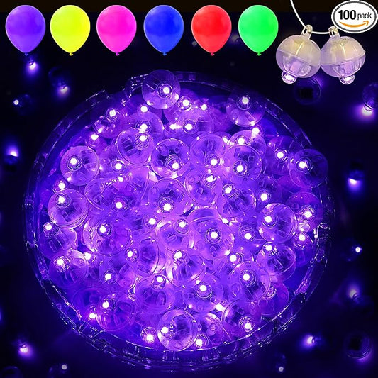 100PCs Mini Led Lights with Hook, Waterproof Round Tiny Led Light for Party Decorations Neon Party Lights for Birthday Party and Wedding Decoration,Purple