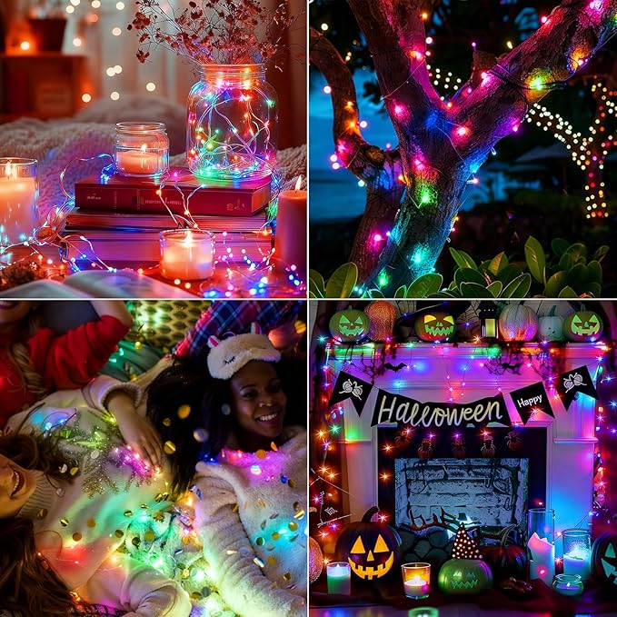 6 Pack Fairy Lights Battery Operated with Remote 7ft 20 LED Mini String Twinkle Lights Waterproof 8 Modes Firefly Starry Moon Lights for Mason Jars DIY Christmas Wedding Party Bedroom Decoration