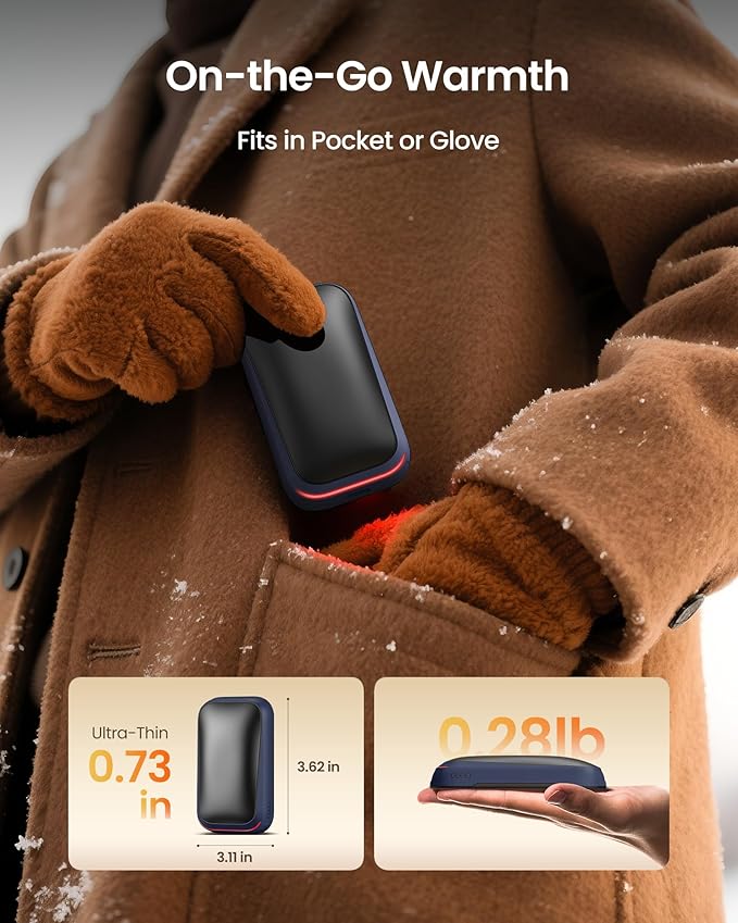 Gaiatop Electric Hand Warmers Rechargeable, Magnetic Pocket Hand Warmer 2-Pack, 3s Fast Heating, Fits in Gloves, Winter Sports Hunting Accessories, Warm Day Gifts for Men Women