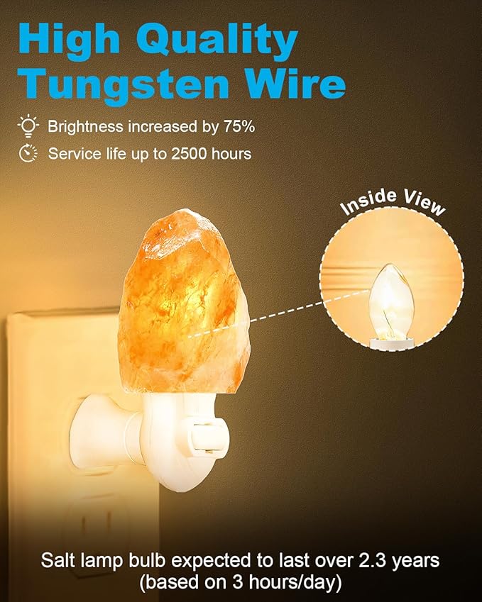 20 Watt Himalayan Salt Lamp Bulbs, Rock Salt Night Light Bulbs with E12 Base for Salt Lamps, Scentsy Warmer Wax Diffuser, Dimmable, Warm White, High Temperature Resistance, 15 Packs