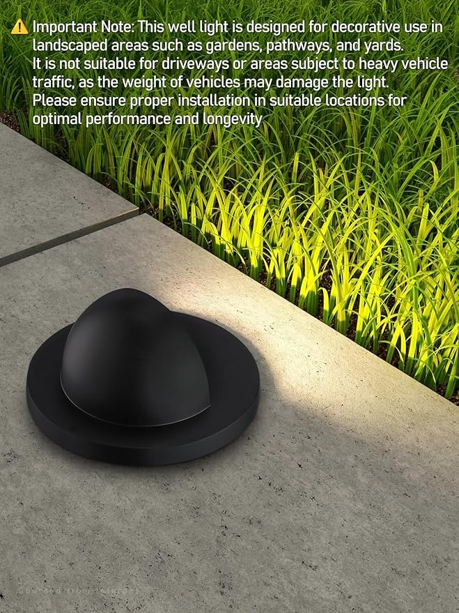 LEONLITE 5W Low Voltage In-ground Well Lights, LED Landscape In Ground Lights, 12-24V AC/DC, CRI90, ETL Listed, IP67 Waterproof, Aluminum, 3000K Warm White, Pack of 6