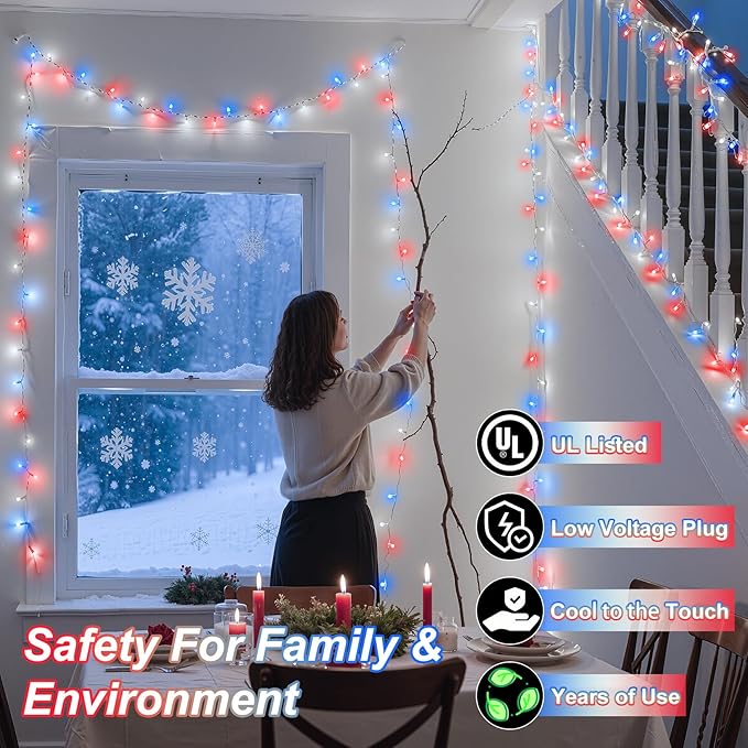 750 LED 240FT Christmas String Lights Outdoor, 12 Pro Modes and Timer Memory & Brightness, Plug in Waterproof Dark Green Wire Twinkle Light for for Xmas Yard Tree Wedding Party Decor Red White Blue